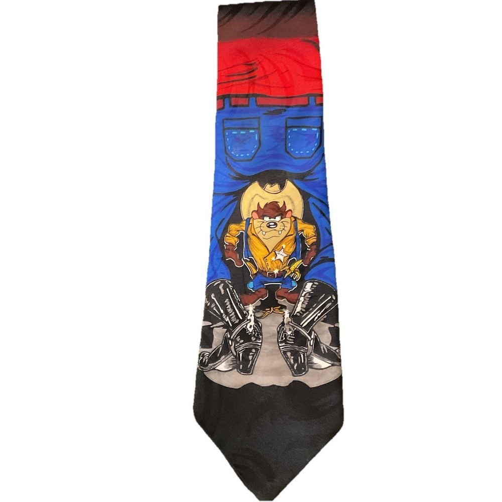 Lot Off 3 VTG Looney Tunes Neck Ties TAZ Tazmanian Devil 90s Warner Bros Cartoon